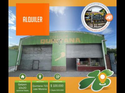 Oficinas y Locales Alquiler Santiago Del Estero ALQUILER Galpn sobre Quintana casi Moreno.
